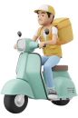 Green and Yellow Illustrative Delivery Service Instagram Post (1)